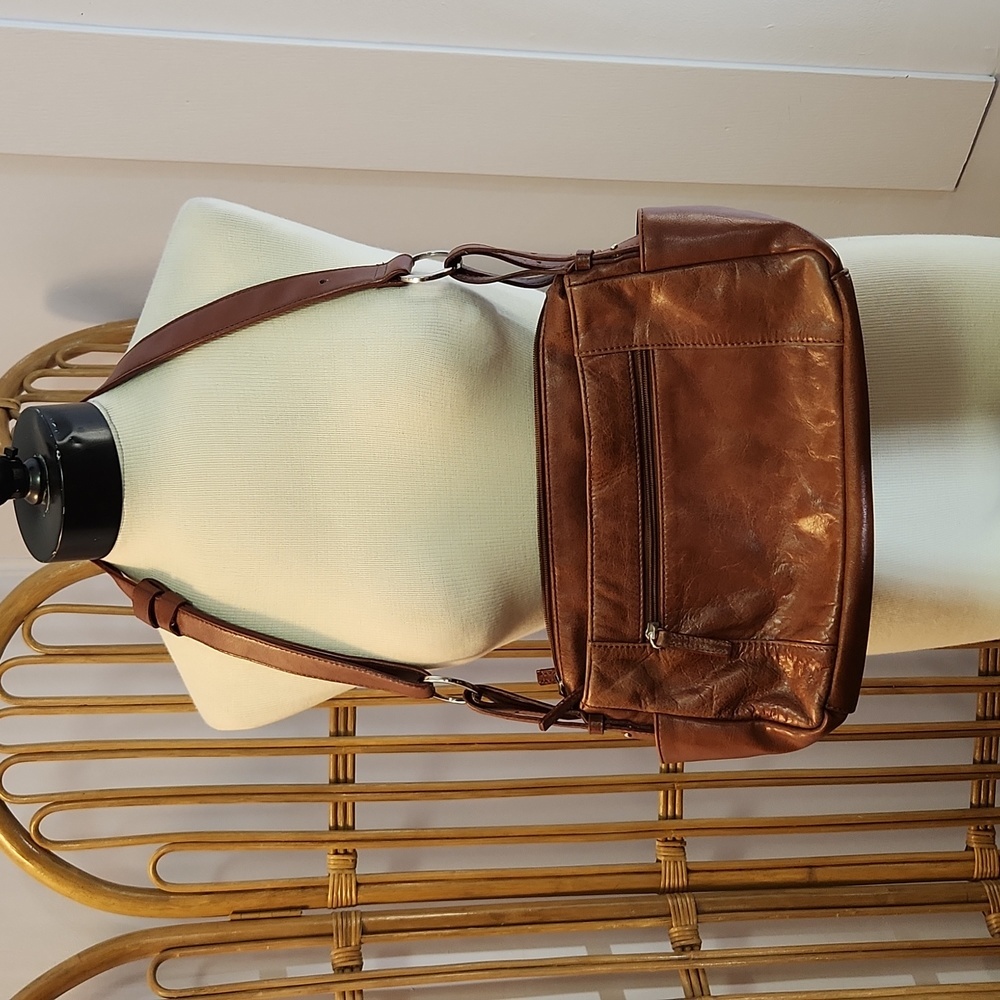 AURIELLE - Y2K style rectangle brown purse shoulder bag soft leather